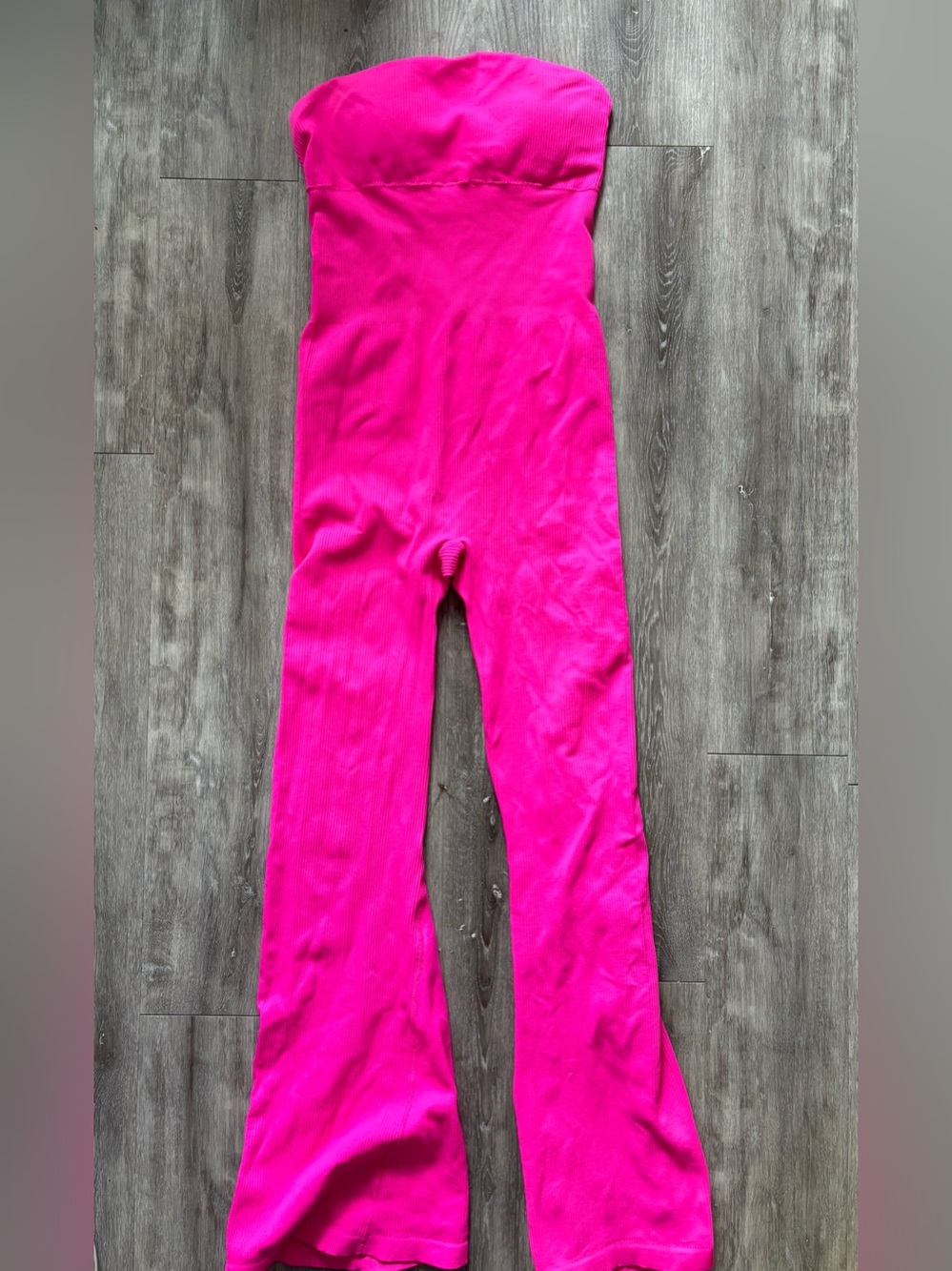 Hot Pink Ribbed Jumpsuit